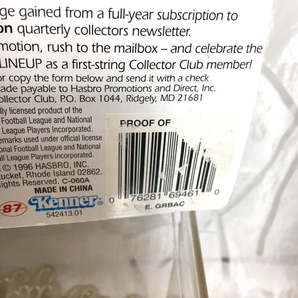 Elvis Grbac Starting Line Up 1997 Action Figure NWT NOS - Picture 7 of 8